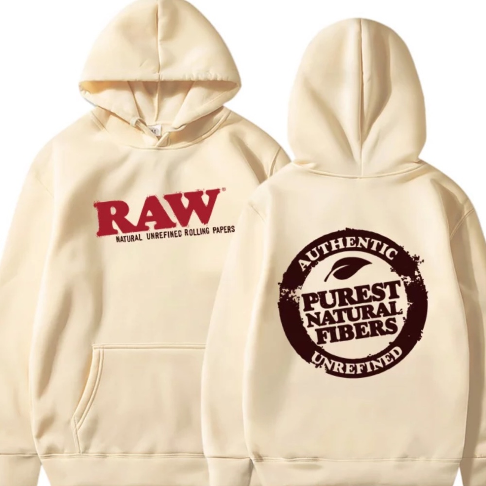 NEW RAW Fashion Hoodie Men's Sweatshirt Polar Fleece Hooded Harajuku